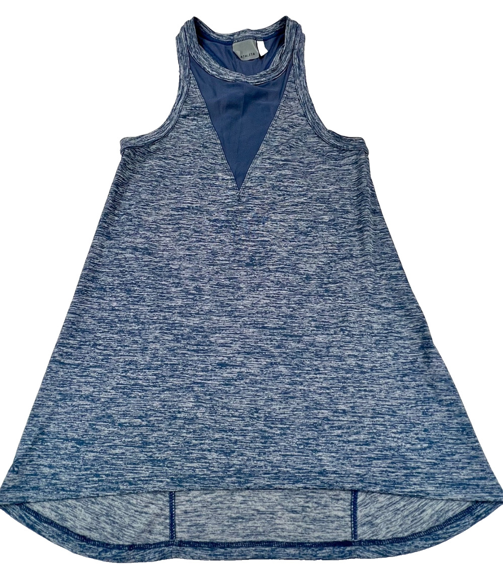 Athleta Utopia Mesh Racerback Blue Tank Top (Size XXS) Running/Workout/Training